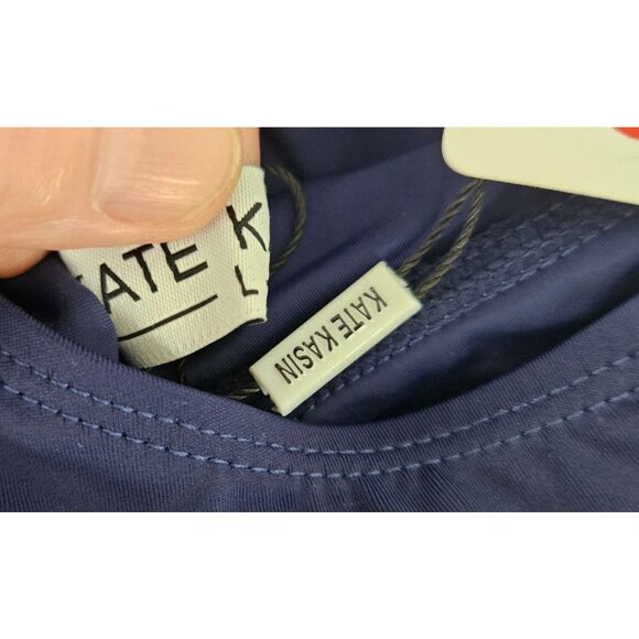 Kate Kasin Womens Navy Large Swimsuit with Boy Shorts Bow Tie & Crisscross Back - Picture 10 of 12